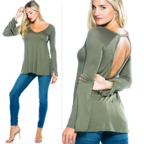 Olive Green Bell Top - Picture 1 of 4